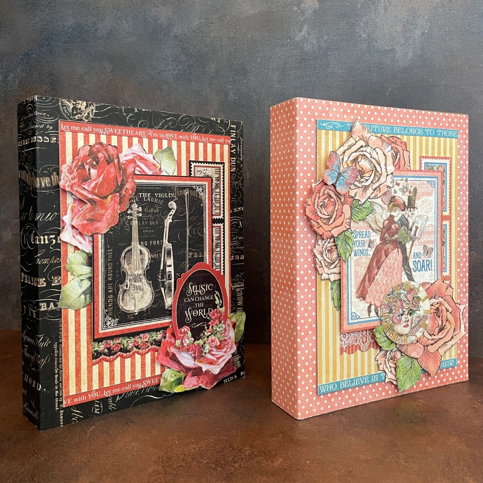 Graphic 45 Love Notes & Imagine RARE - Accordion Folio Albums Monthly Kit 2023 Vol 12